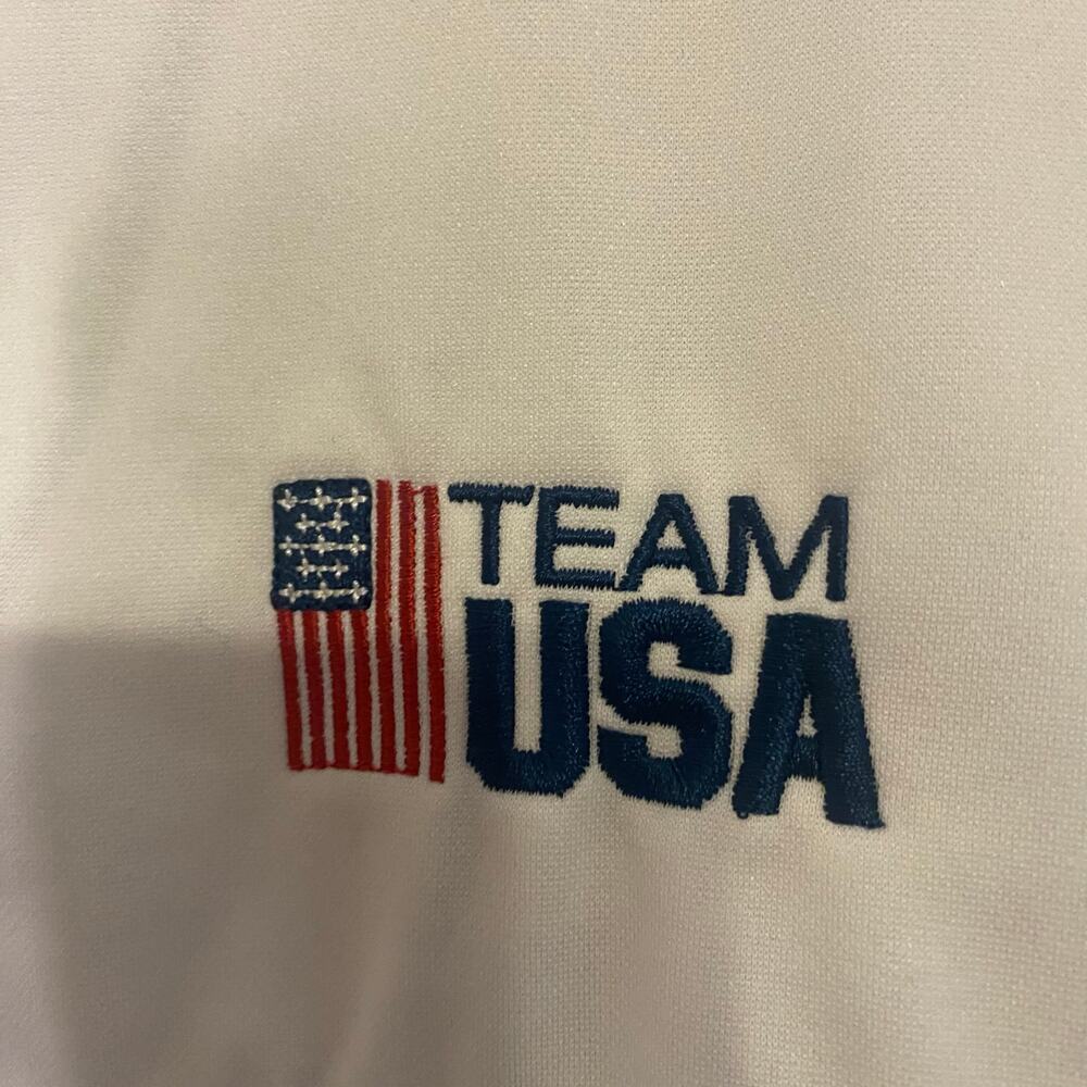 Team USA Olympic Committee White Full‎ Zip Track Jacket Large Winter Olympics - Picture 5 of 15